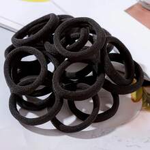 男士女士黑色发带女孩发带高弹力橡皮筋发带 - 黑色 - 查看 8