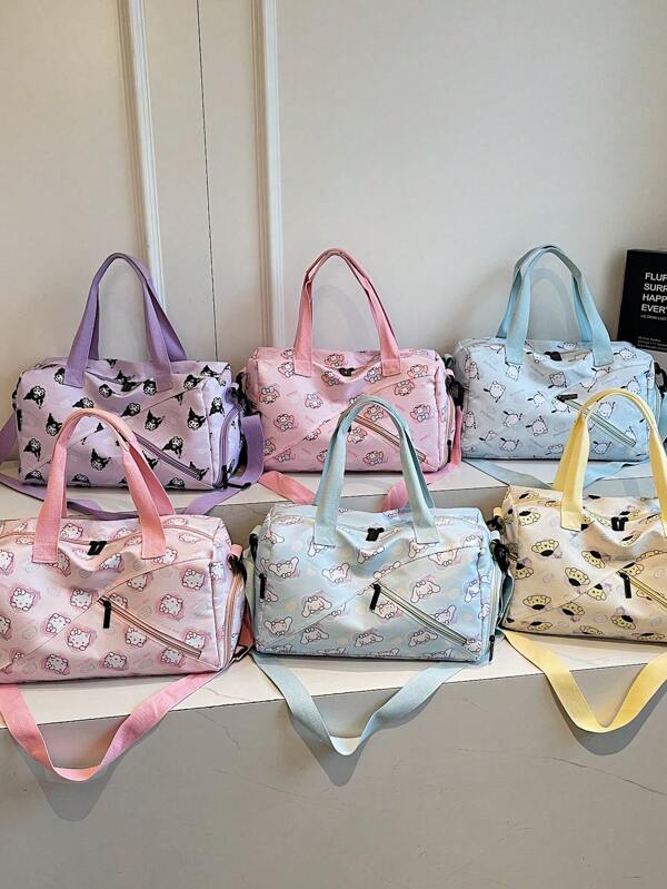 Sanrio Fashionable Children's Bag, Sanrio Travel Bag, Travel Duffle, Cartoon Storage Bag, Boys/Girls Hand Bag, Mom Tote Bag, Multi-Functional Gym Bag