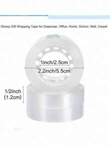 50 Pcs Transparent Adhesive Tape Refill, 1/2 Inch X 985 Inch, Clear Glossy Invisible Tape, TPU Material, Suitable For Gift Wrapping, Office, School And Home Use, Applicable For Moving, Logistics, Packaging, File Damage Repair, Multipurpose