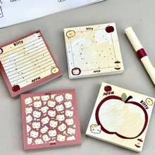 Sanrio Hello Kitty Oil Painting Apple Sticky Notes, Simple Ins Style, High Aesthetic, Cute, Student Memo Paper, Reusable N Times,For School Supplies,Back To School