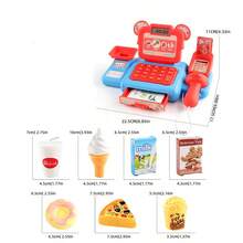 Mini Realistic Cash Register Toy With Scanning Function And Multi-Functional Sound & Light Effects, Supermarket Theme Fruit & Vegetable Basket Set, Ideal Gift For Christmas And Role-Playing - Multicolor - View 17
