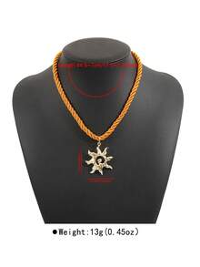 可叠戴的柠檬心形太阳吊坠项链，时尚、心形、花朵、设计、复古风格、多巴胺链、珠宝 - 彩色 - 查看 11