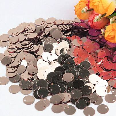 20克香槟色亮片3毫米-20毫米扁平圆形PVC散片亮片适用于工艺品亮片缝纫装饰DIY配件