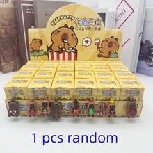 1pc/24pcs Capybara Cartoon Cute Pet Funny Blind Box Key Chain, Delicate Small Gift For Back To School, Suitable For Holidays Party, Birthday, Festival, Cartoon Doll Small Gift, Birthday Surprise Party, Cute Cartoon Pendant, Party Surprise Small Gift