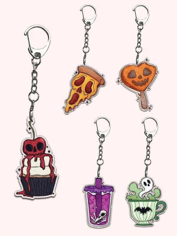 1pc Dark Food Theme Acrylic Keychain! Not Ordinary, Dark Food Keychain With Unique Statement, Great Gift For Friends, Can Be Used As Backpack Decor, Bag Charm, Schoolbag Accessory, Wallet Pendant, Simple Acrylic Keychain, One-Of-A-Kind First Choice! Car Accessories Backpack For School Letter