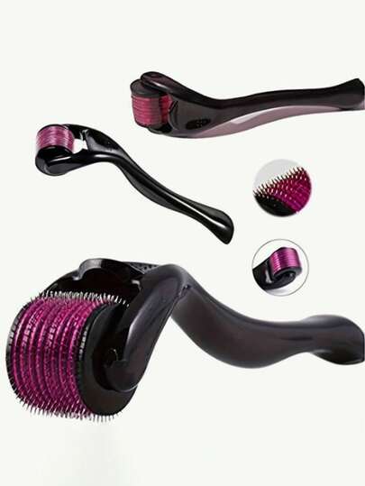 1 rolo de dermaroller, rolo de microagulhas para rosto, 540 microagulhas de titânio, rolo para cuidados com a pele, rolo para crescimento da barba, instrumento de agulhamento cosmético para uso doméstico, promove absorção de soro, para homens e mulheres