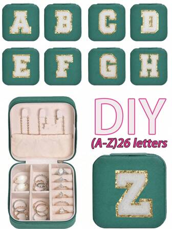 1 st. smyckesskrin för resor, mini smyckesorganisatör, alfabet (A-Ö), smyckesförvaringsask, resesmyckesask med dragkedja för örhängen, halsband, ring, bärbar smyckeskrin, läderförvaring, smyckesskrin, presenter till kvinnor, presenter till flickvän, presenter till skolbänken, skolväska, resetillbehör, researrangör för stranden, sommarsemester
