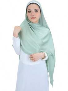 Luxury Silky Satin Hijab Women, Shimmer Crinkle Scarf, Graceful Feminine Charm - 金色 - 查看 6