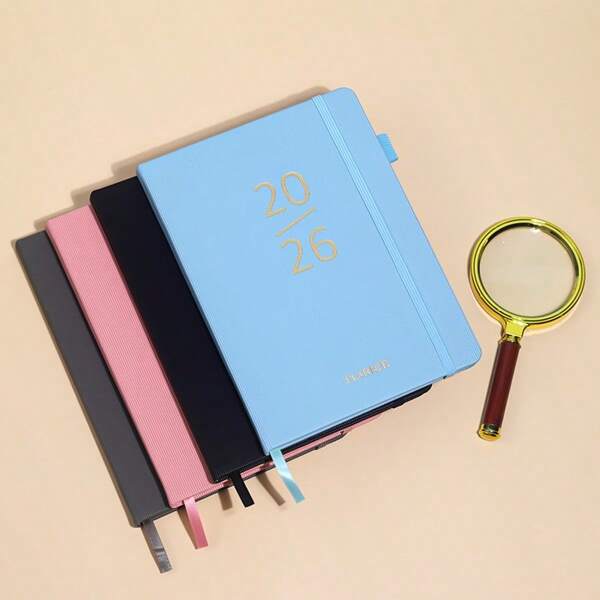 1 pièce Carnet recouvert avec stylo intégré et couverture multicolore, un article pour les travailleurs de bureau, facile à transporter et à prendre des notes à tout moment comme outil de bureau