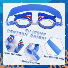 1pc Kids Cute Unicorn Swimming Goggles, Rainbow Horse And Little Shark Waterproof Swim Goggles, Protective Eyewear