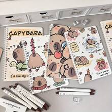 10 Stücke A5 Spiralgebundene Notizbücher mit süßem Capybara Muster - 50 Seiten dickes Papier Notizbuch, 10 Stücke Capybara Themen Stifte, Zitate und Tier Illustrationen, für Schule, Büro, Tagebuch, Geschenk, Schulmaterial | verspieltes Design | hochwertige Papiermaterialie, Schul Notizbuch Schulmaterial, Rückkehr zur Schule