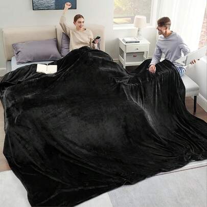 [柔软轻质毛绒毯] 280GSM 柔软轻质毛绒舒适羊毛毯 - 超大尺寸毛毯，适用于床、沙发、长沙发、旅行、露营、秋季装饰、秋季装饰、房间装饰