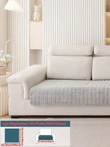 1 pièce Housse de canapé sectionnel antidérapante et lavable Veet pour canapés en L à 3 coussins avec design matelassé, fermeture magnétique et protection pour animaux de compagnie - Housse de canapé grise en peluche