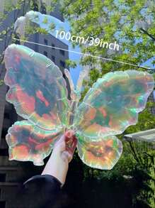 39 Inch Iridescent Transparent Butterfly Balloons - Decoration For Wedding/Birthday/Party, Extra Large Single Pack, Balloon Arch, Summer Theme Decor, Photo Props Gifts Beach Back To School School Supplies Room Decor