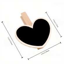 50pcs Hanging Wooden Blackboard Message Clips, Price Tags, Heart Shaped, For DIY Crafts, Weddings, Events, Retail Stores, Strong Sturdy Construction, School Supplies,Back To School