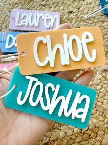 Personalized Retro Name Acrylic Keychain,Backpack Name Tag, Custom Lunchbox Name Tag, Luggage Tag,Multi-Functional,Ornamental,Letter,Stylish,Modern,Colorful,Cute,Adorable,Casual,Custom,Personalised,Unique,Customized,Ideal Gifts For Him,Ideal Gifts For Her
