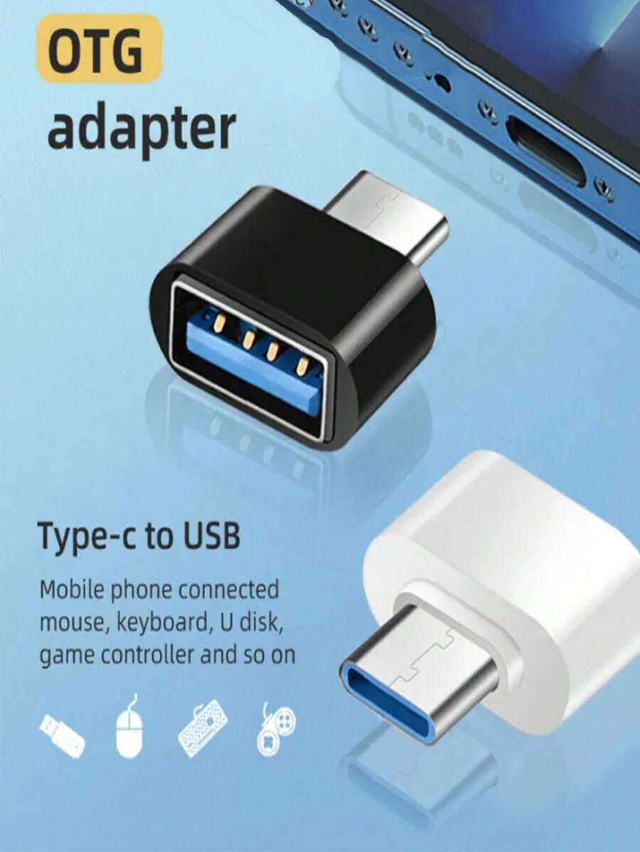 USB-C 转 USB 2.0 OTG 适配器 Type-C OTG 转换器，可读取 U 盘数据并连接鼠标和键盘，适用于手机和笔记本电脑。 - 彩色 - 查看 1