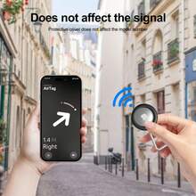 升级防水 Airtags 支架，带 Apple Airtags 钥匙扣，硬质 PC Air Tag 外壳，防刮防震 AirTag 支架，男女钥匙扣和钥匙链，狗套、车钥匙套、行李箱套 - 黑色 - 查看 6