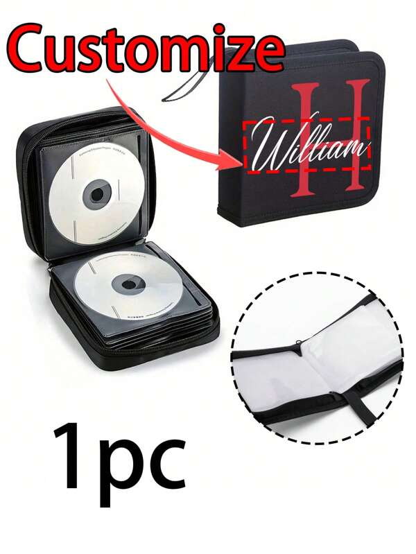 1 pieza Bolsa personalizada para almacenamiento de CD, bolsa de tela Oxford para CD, bolsa para CD de coche, bolsa para discos DVD, caja de almacenamiento de CD, puede contener 40 CD y también puede almacenar fotos, tarjetas de felicitación, entradas, etc. de tamaños adecuados. Es el mejor regalo para amantes, amigos y familiares, y es imprescindible para los coleccionistas de CD.