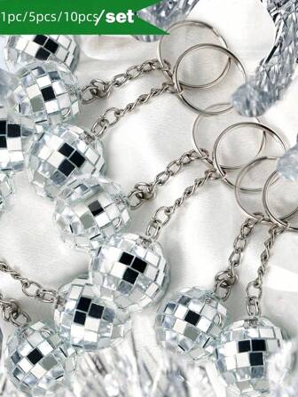 1pc Mini Disco Ball Keychain Shiny Key Chain Ring Bag Backpack Charm Phone Pendant Women Gift Wedding Gift Party Gift