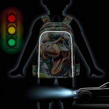 3PCS Dinosaur Backpack For Boys, 16" Little Kid Dinosaur Preschool School Bookbag And Lunch Box