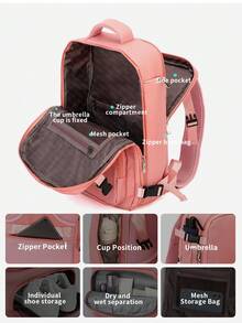 Manual Pump + Airbag + Backpack – Large Travel Backpack For Men & Women, Airline-Approved, Gym Backpack, Business Laptop Daypack, College Back-To-School Bag For School School Accessories School Stuff - Multicolor - View 7