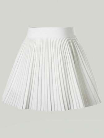 GOSOUER 女士纯色褶皱运动短裙 网球短裙 高尔夫短裙 网球裙 运动裙 高尔夫裙