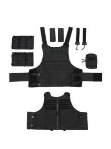 Rapidly Detachable Double-Row Triple Accessory Bag Hunting Vest, Breathable Honeycomb Design, Hidden Large Storage Space On The Back, Strong Expandable Function, Suitable For Hunting, Training, Outdoor Survival