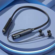 1pc Magnetic Design Button Control Soft Silicone Flexible Neckband HiFi Stereo Wireless Earphones, Fashion Wireless Music Headphones With 60 Hours Playtime