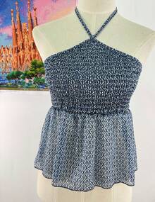 Women's Top With Prints, Casual Daily Wear, For The Summer Beach - Royal Blue - View 1