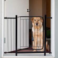 Grade Portão Proteção Pet Cachorro 80 A 90 Cm Criança Cães - Preto - Visão 2