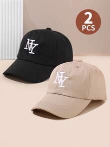 2 件纽约刺绣棒球帽，户外防晒休闲帽，适合男孩和女孩，春秋季，适合旅行、海滩、度假 - NY刺繡 - 查看 16