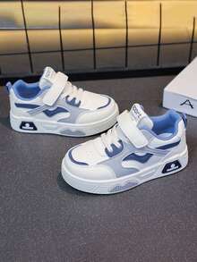 1 Pair Kids Casual Sneakers, Spring/Autumn 2025, Boys Loafers, New Low-Top Girls White Shoes, Soft Sole Versatile Sports Shoes - Blue - View 3