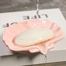 1pc Ceramics Duck Soap Box Cartoon Soap Dish Pearl Shell Drainable Soap Holder Soap Container Soap Dish For Tray Bathroom Accessories Shower & Bathtub