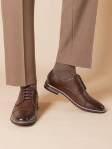 Men's Classic Business Style Modern Oxfords Father's Day Gifts - Cà phê nâu - Xem 7