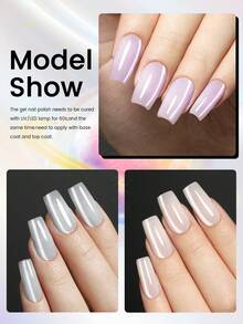 YOKEFELLOW 6瓶10毫升月光猫眼凝胶指甲油，粉紫银蓝全息磁性凝胶，可卸除UV LED持久高光泽反光闪粉美甲，适用于沙龙、家庭DIY及女士礼物 - 彩色 - 查看 4