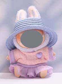 Clothes For Labubu 17cm The Monster Doll's Outfit Accessories Clothing DIY High-Quality Summer Hat Water Bottle T-Shirt And Shoes