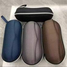 2 Peças Estojo Protetor para Óculos, Capa de Casca EVA com Zíper Rígido Resistente a Impactos, com Pano de Limpeza de Camurça Separado, Estojo para Óculos de Sol Esportivos com Alça, Bolsa Portátil para Óculos, Unissex