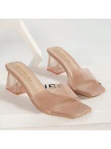 Transparent Crystal Shoes, Women's Mid-Heel Shoes, Comfortable New Summer Shoes For Women, Cool Fashionable Flip-Flops For Women