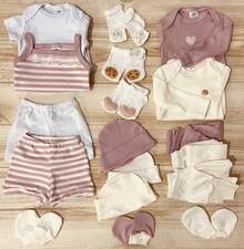 Kit 18 Pcs Baby Clothes Maternity Layette Wholesale Minimalist Girl Pink Complete Neutral - 玫瑰 - 查看 1