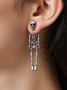 1 Pair Fashionable Gothic Style Asymmetrical Vintage Metallic Scissor Stud Earrings, Versatile For Women Daily, Festivals, Parties