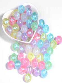 50pcs Mermaid Style Acrylic Decorative Beads, 8mm Rainbow Glitter Beads, Suitable For DIY Jewelry Making Necklaces, Bracelets, Earrings, Handmade Accessories And Unique Gifts