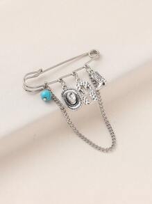 1pc Multi-Functional Brooch Pin, Turtle, Shell, Sea Star, Jellyfish, Hat, Cactus, High Heel Design, Fashionable Clothing Accessory
