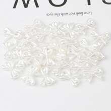 30pcs White Faux Pearl Bow Flat Back Bow Decoration For Phone Case, Fan, Cream Glue, DIY Bracelet, Necklace, Phone Case, Craft