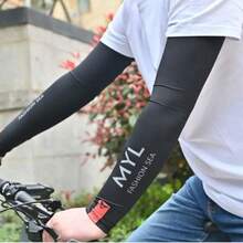 زوج أكمام واقية من أشعة الشمس، من قماش حرير البارد الصيفي، بلون أحادي فاتح، للاستخدام الخارجي والقيادة، متوفر لكلا الجنسين