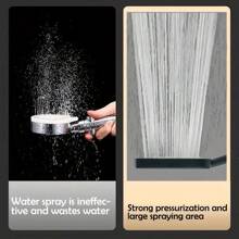 Square Shower Head Handheld Shower Head, Lightweight And Textured, Equipped With Bracket And Shower Hose, 2 Specifications To Choose From (Black)