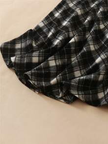 复古优雅女式高腰格子裙，带口袋，休闲 A 字喇叭裙，返校节外出裙，圣诞服装秋季裙，秋季服装，长款秋季裙女装，感恩节裙，栗色裙，秋季裙，冬季裙，冬季女装，格子裙，秋季女装 - 黑色 - 查看 10