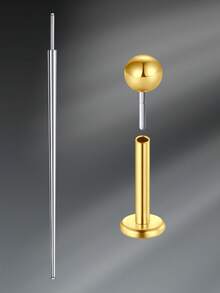 CIZME Gold Threadless Push In Labret Studs Labret Monroe Lip Rings,Tragus Piercing Jewelry Labret Jewelry Tragus Helix Cartilage Studs 16G 18G 20G - Gold 1 - View 44