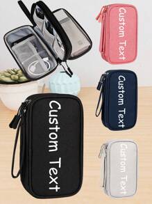 1pc Personalized Customized Digital Storage Bag USB Data Cable Organizer Mobile Power Travel Kit Box Electronic Accessories Portable Charger Box School University Earphone Box Cable Bag Electronic Bag Mobile Power Charger Suitcase Cable Sorting Box Luggage Bag Cable Bag Electronic Data Cable Bag Bedside Storage Travel Airport Female Men Waterproof Lightweight Large Capacity Portable Accessories