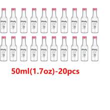 5/20/60/100PCS Mini Liquor Bottles – Versatile & Portable Plastic Containers With Airtight Seal For Spirits, Juices & Sauces – Leak-Proof, Shatterproof Plastic Mini Bottles With Airtight Latch Caps: 0.85oz/1.7oz/3.3oz/5oz Reusable Hand Washable Containers For Food Contact, Party & Wedding Favors Thanksgiving, Halloween, And Christmas Are Applicable